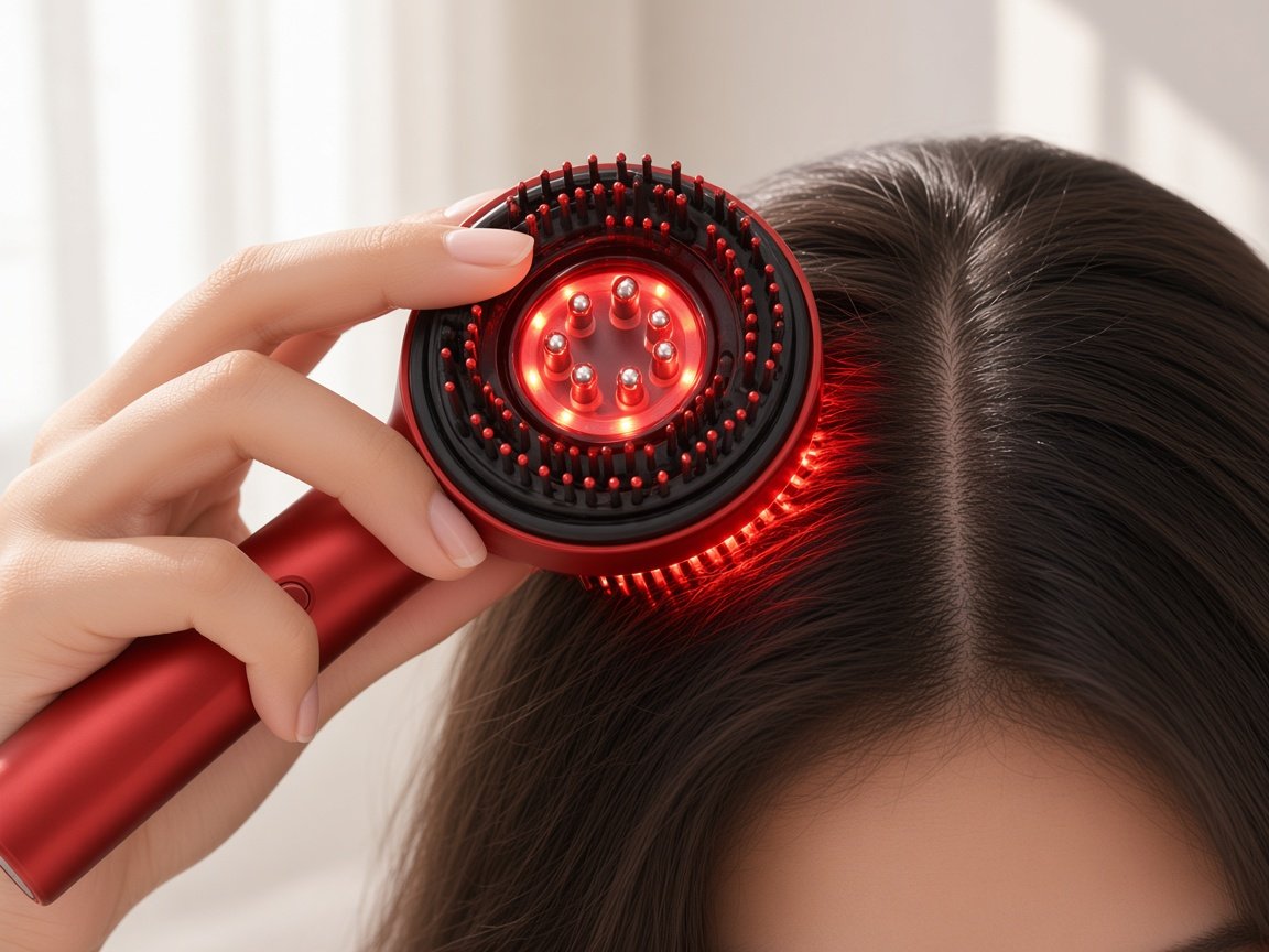 Pasul 3: lumină roșie aplicată pe scalp